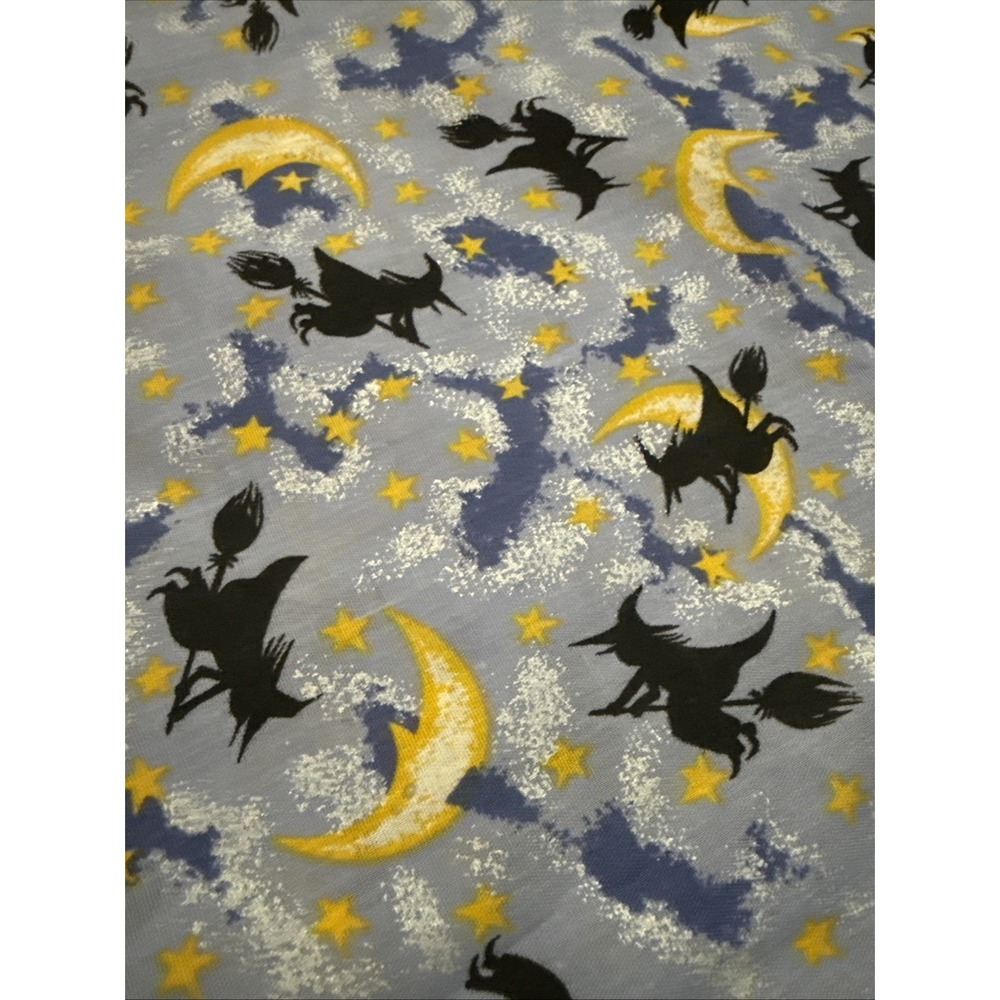 Halloween Fabric Spooky Witch Moon Star Sky Cotton 3 Yards